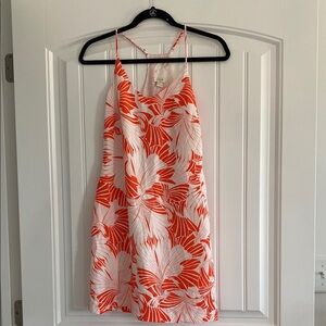 J. Crew Orange and White Floral Dress